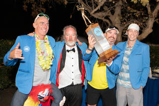 Photo of the tournament winners with their trophy at a charity golf tournament by Donna Coleman Photography'